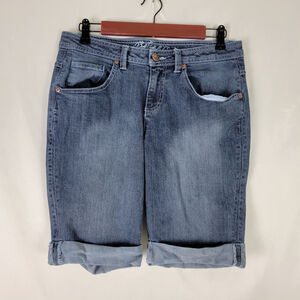 Bob Timberlake Denim Shorts Womens 2 Blue Jean Mid Rise Bermuda Cuffed‎ Hem
